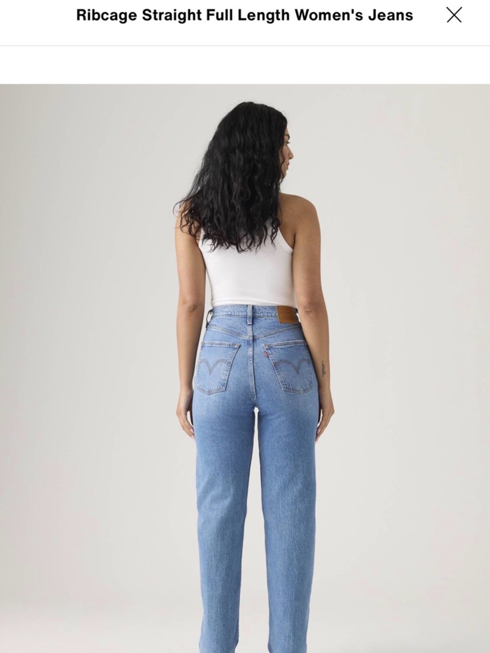 Levi's Women's Ribcage Straight full length Jeans in Light Blue Wash